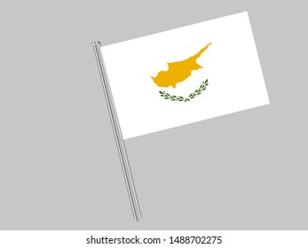 Flagpole of National flag of Republic of Cyprus. original colors and proportion. Simply vector illustration, from countries flag set.