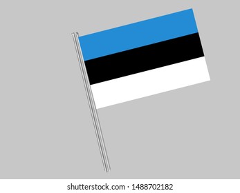 Flagpole of National flag of Republic of Estonia. original colors and proportion. Simply vector illustration, from countries flag set.