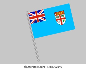 Flagpole of National flag of Republic of Fiji . original colors and proportion. Simply vector illustration, from countries flag set.
