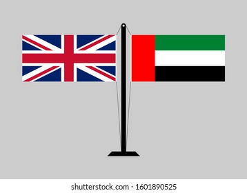 flagpole united kingdom and united arab emirates. vector