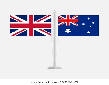 flagpole united kingdom and australia. vector