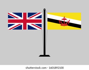 flagpole united kingdom and brunei. vector