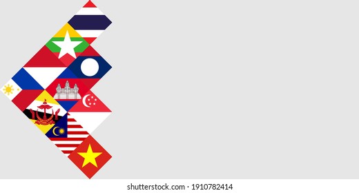 
Flags Aec Members Asean Economic. Diamond Icon  