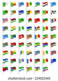 flags of Africa countries vector illustration isolated on white background