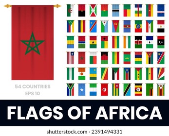 Flags of africa vertical pennant