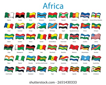 Banderas de países africanos. Vector dibujando signo