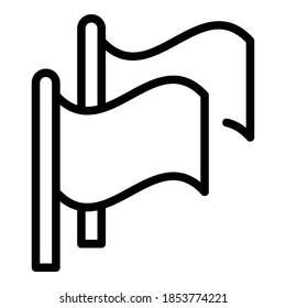 Flags agitation icon. Outline flags agitation vector icon for web design isolated on white background