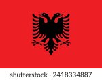 Flags of Albania. Flat element design. White isolated background National Flag