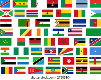 Flags All Africa Countries Illustration Over Stock Vector (Royalty Free ...