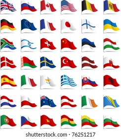 Flags. All elements and textures are individual objects. Vector illustration scale to any size.