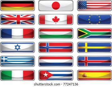 Flags. All elements and textures are individual objects. Vector illustration scale to any size.