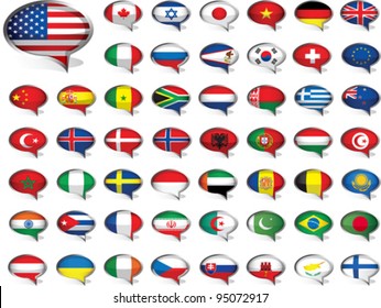 Flags. All elements and textures are individual objects. Vector illustration scale to any size. EPS 10