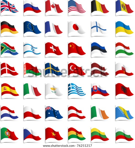Flags. All elements and\
textures are individual objects. Vector illustration scale to any\
size.