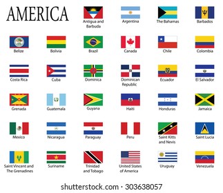 flags of America vector illustration