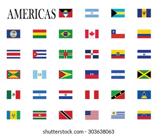 flags of America vector illustration