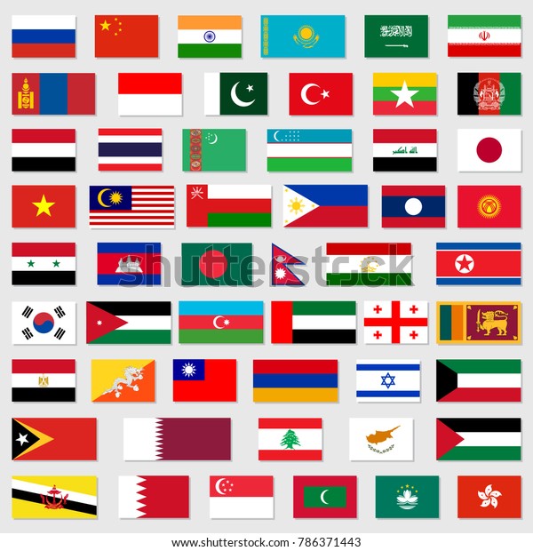 Flags Asia Standard Size Asia Vector Stock Vector (Royalty Free ...