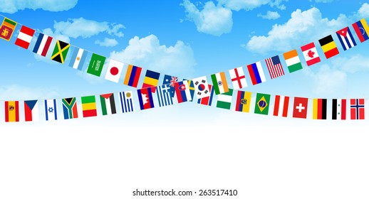 Flags athletic meet background