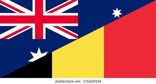 Flaggen von Australia und Belgium