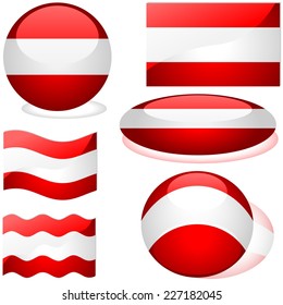 Flags Austria - Colored Illustration, Vector