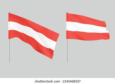 Flags of Austria. Set of national realistic flags Austria. Vector