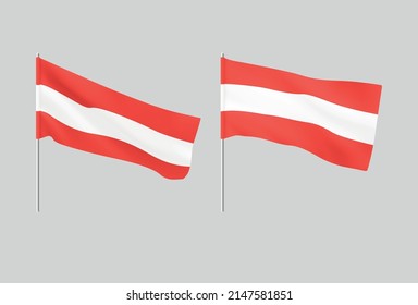 Flags of Austria. Set of national realistic flags Austria. Vector