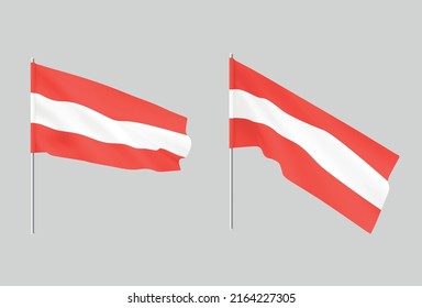 Flags of Austria. Set of national realistic flags Austria. Vector