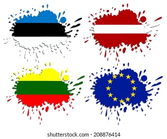 Flags of Baltic as spots