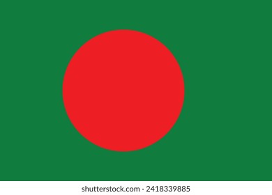 Banderas de Bangladesh. Diseño de elementos planos. Fondo blanco aislado Bandera nacional