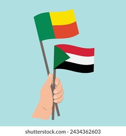 Fahnen von Benin und Sudan, Handfahnen