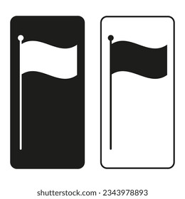 Flags black and white icons. Vector illustration. Eps 10.