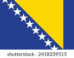 Flags of Bosnia and Herzegovina. Flat element design. White isolated background National Flag