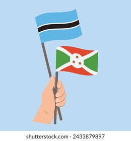 Banderas de Botsuana y Burundi, Banderas de mano