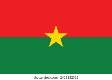 Flaggen von Burkina Faso. Flaches Elementdesign. Weißer, isolierter Hintergrund - Nationale Flagge