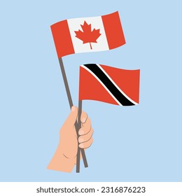 Flags of Canada and Trinidad and Tobago, Hand Holding flags