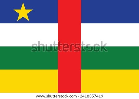 Flags of Central African Republi. Flat element design. National Flag. White isolated background 