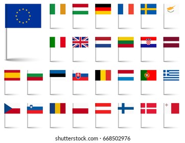 flags collection of all european union countries