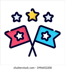marca el icono de diseño vectorial de icono plano usa independencia day.