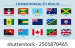 Flags of Commonwealth realm member countries. 