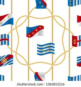 Flags and Cords Vector Fashion Seamless Pattern