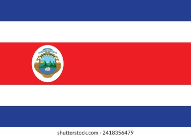 Flaggen von Costa Rica. Flaches Elementdesign. Nationale Flagge. Weißer isolierter Hintergrund 