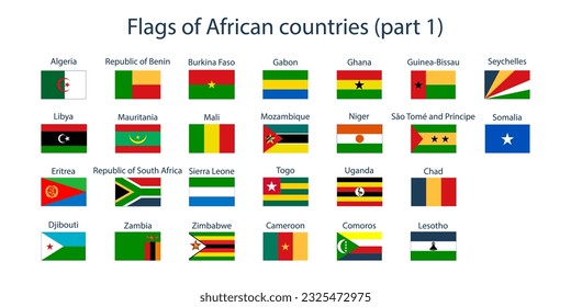 Flags of the countries of the world. Flags of African countries, part 1. Geography, atlas, world, travel