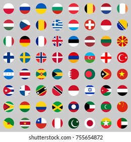 Flags of the countries of the world, a large set of flags of different countries. Flat design, vector illustration, vector.
