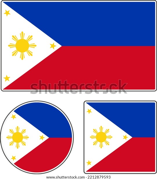 Flags Countries World National Flag Philippines Stock Vector (Royalty ...