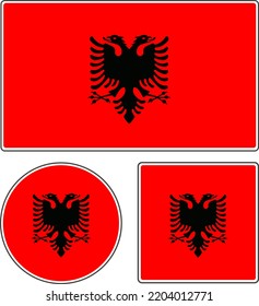 Flags Countries World State Flag Albania Stock Vector (Royalty Free ...