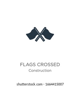 Flags crossed icon vector. Trendy flat flags crossed icon from construction collection isolated on white background. Vector illustration can be used for web and mobile graphic design, logo, eps10