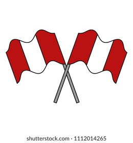 flags crossed isolated icon