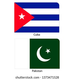 Flags of Cuba and Pakistan