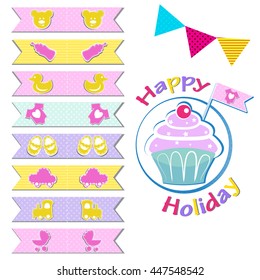 Flags for cupcakes. Cupcakes decoration