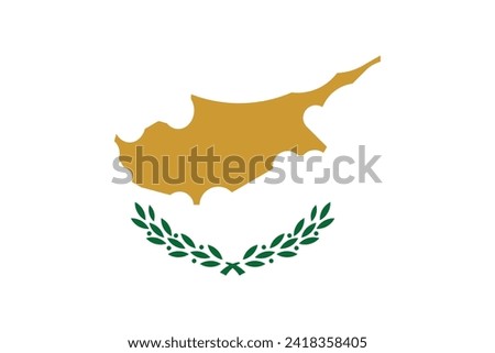 Flags of Cyprus. Flat element design. National Flag. White isolated background 