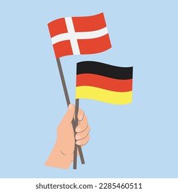 Banderas de Dinamarca y Alemania, Banderas de mano